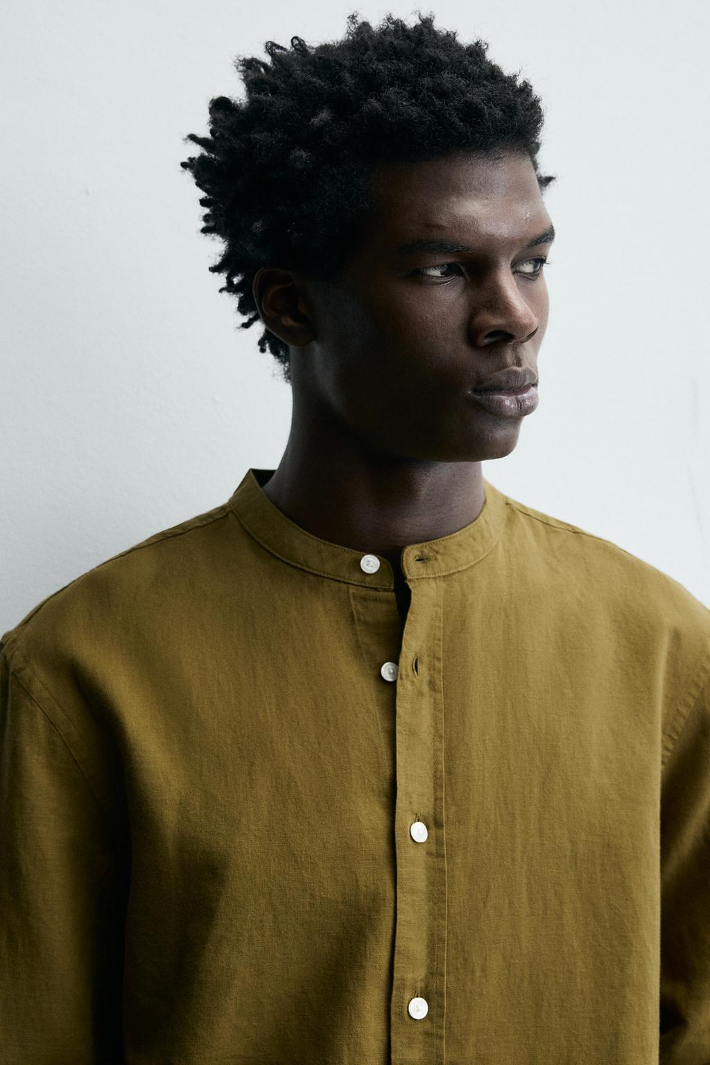 Рубашка из льна и хлопка