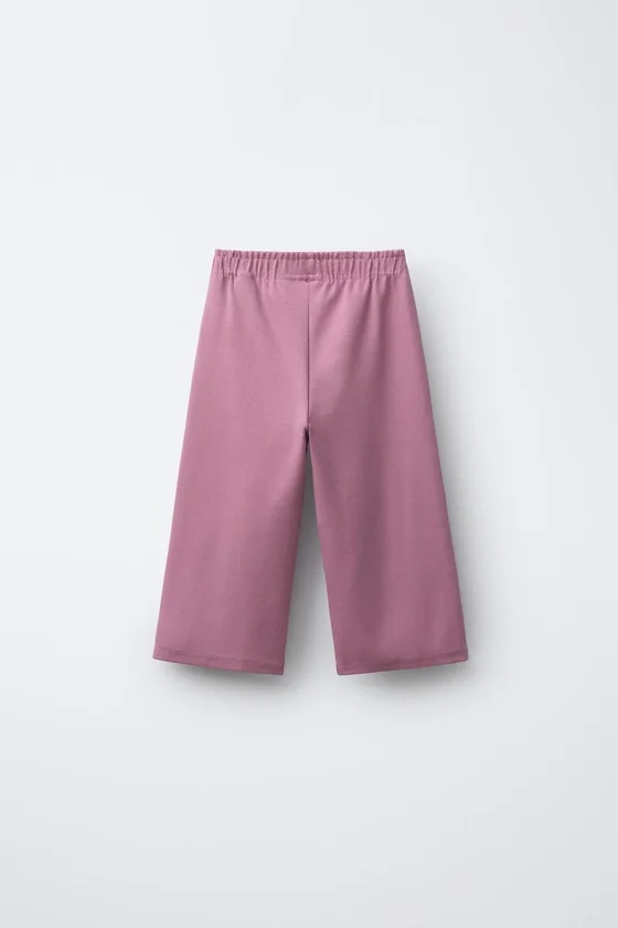 БРЮКИ WIDE LEG ИЗ МЯГКОЙ ТКАНИ С РЕЛЬЕФНОЙ НАДПИСЬЮ