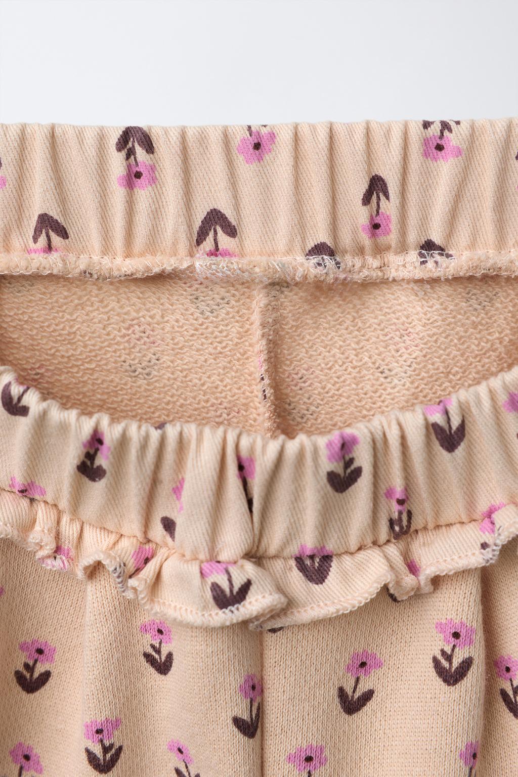 БРЮКИ BALLOON ИЗ ФУТЕРА С ЦВЕТОЧНЫМ ПРИНТОМ