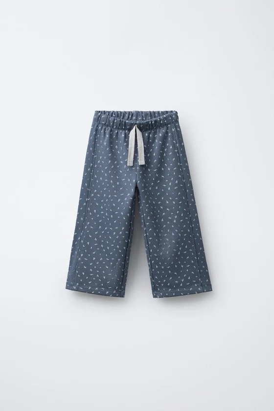 БРЮКИ WIDE LEG ИЗ МЯГКОЙ ТКАНИ С ЦВЕТОЧНЫМ ПРИНТОМ