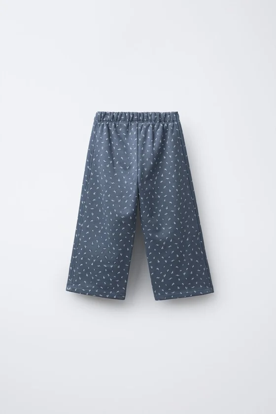 БРЮКИ WIDE LEG ИЗ МЯГКОЙ ТКАНИ С ЦВЕТОЧНЫМ ПРИНТОМ