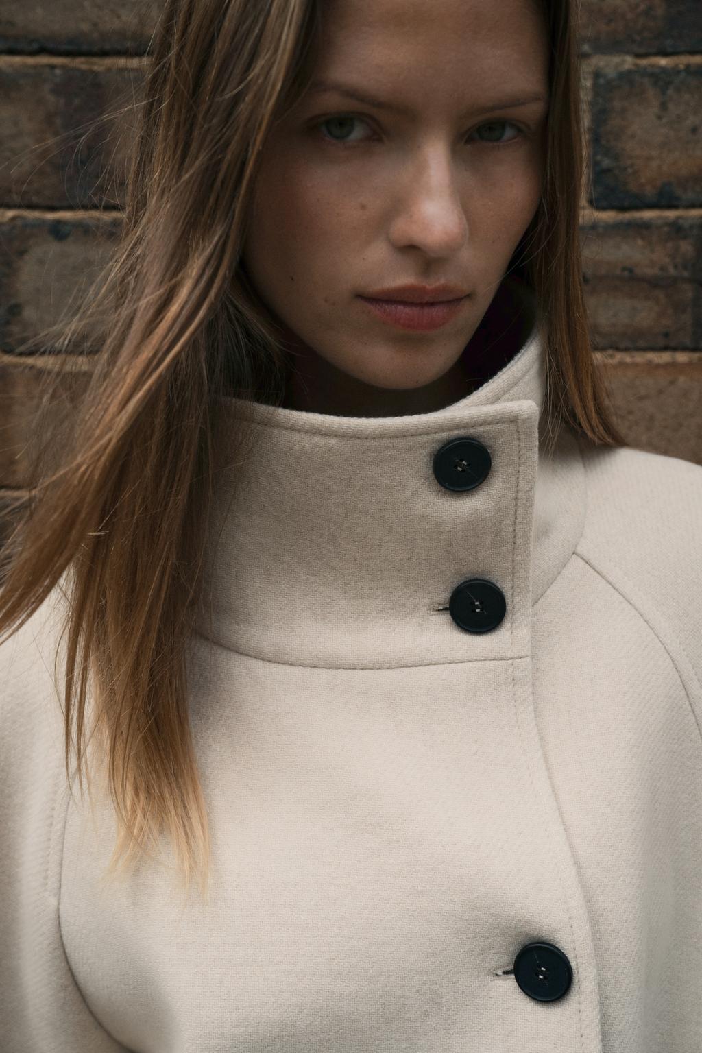 ДЛИННОЕ ПАЛЬТО ИЗ ШЕРСТИ С ВОРОТНИКОМ СТОЙКОЙ