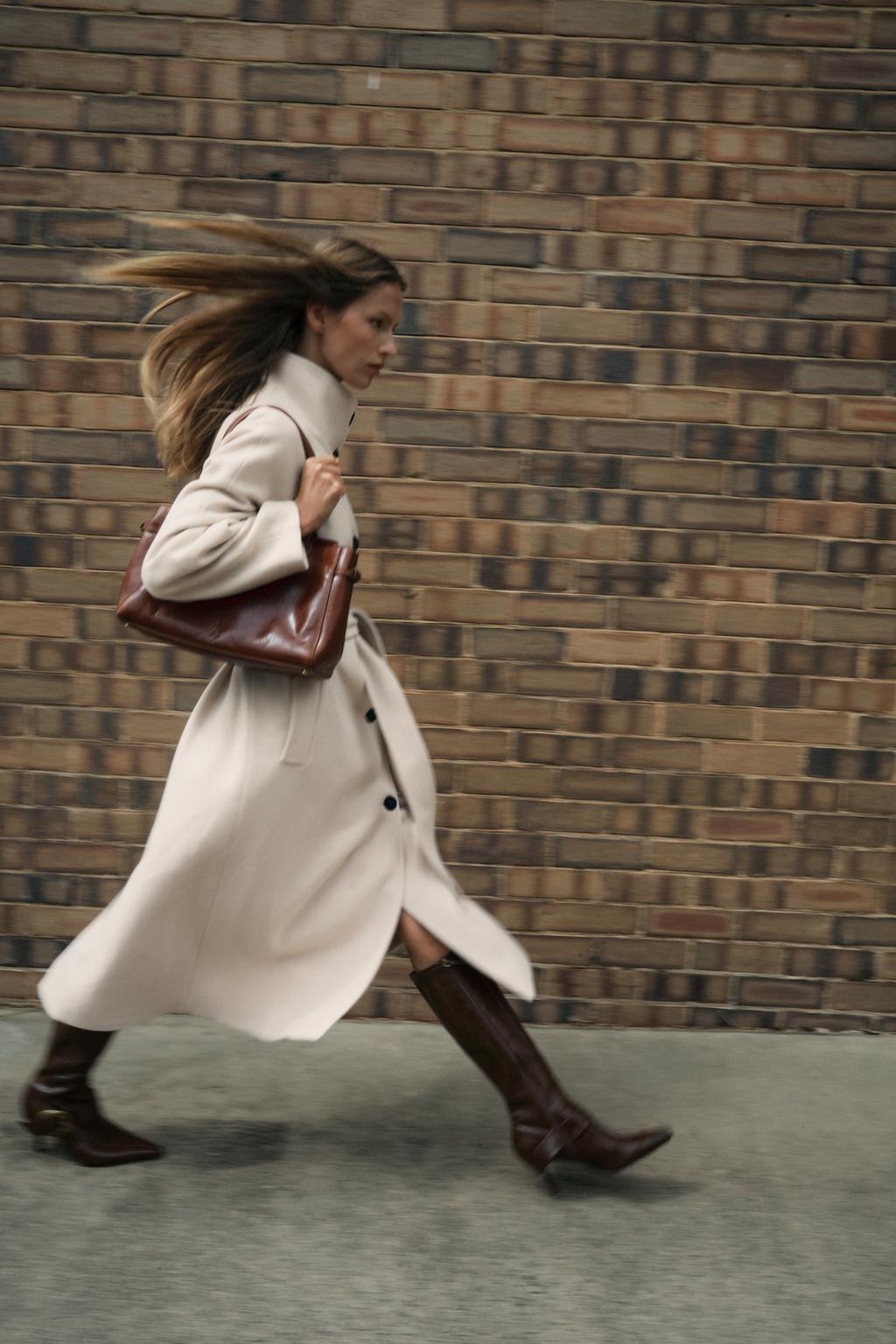 ДЛИННОЕ ПАЛЬТО ИЗ ШЕРСТИ С ВОРОТНИКОМ СТОЙКОЙ