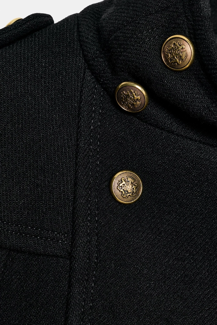 НАКИДКА ИЗ СМЕСОВОЙ ШЕРСТИ С МЕТАЛЛИЧЕСКИМИ ПУГОВИЦАМИ — ZW COLLECTION