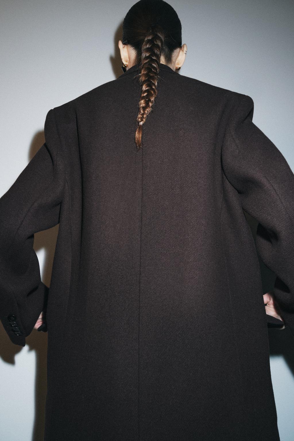 ДВУБОРТНОЕ ПАЛЬТО ОВЕРСАЙЗ ИЗ ШЕРСТИ — ZW COLLECTION