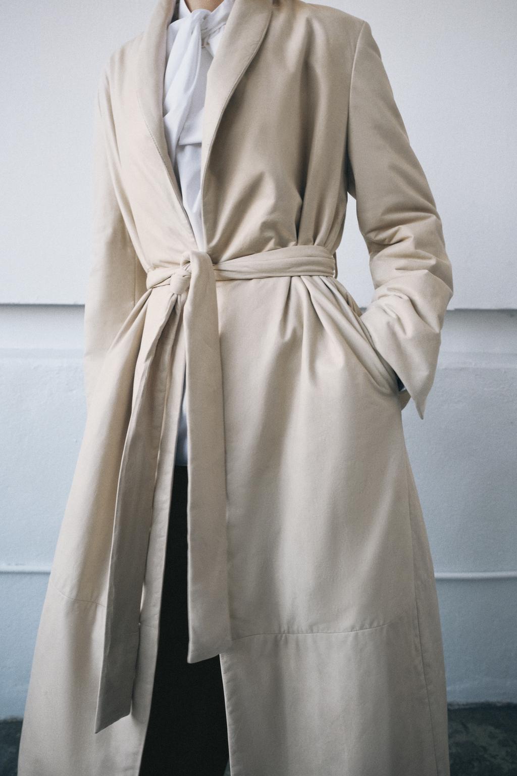 Стеганое кожаное пальто zw collection limited edition