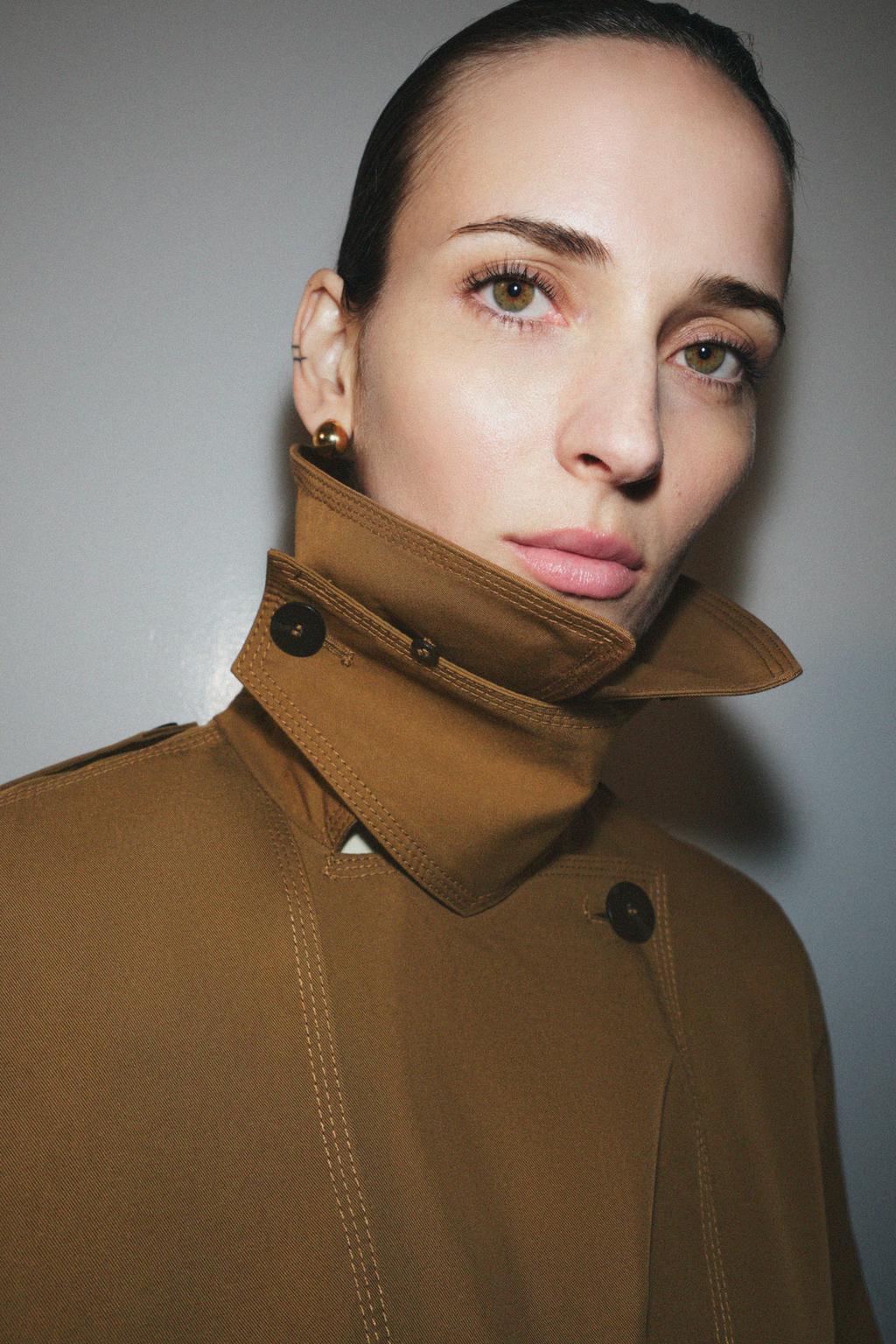 Тренч оверсайз с воротником из искусственного меха — ZW COLLECTION