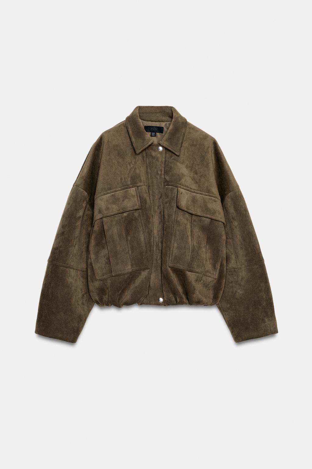 БОМБЕР ОВЕРСАЙЗ ИЗ ИСКУССТВЕННОЙ ЗАМШИ С КАПЮШОНОМ