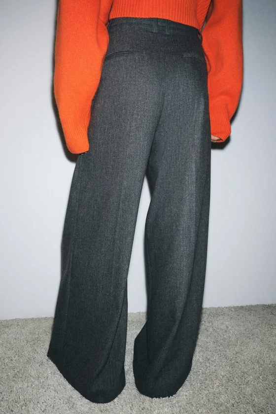 БРЮКИ WIDE-LEG С ЗАЩИПАМИ — ZW COLLECTION