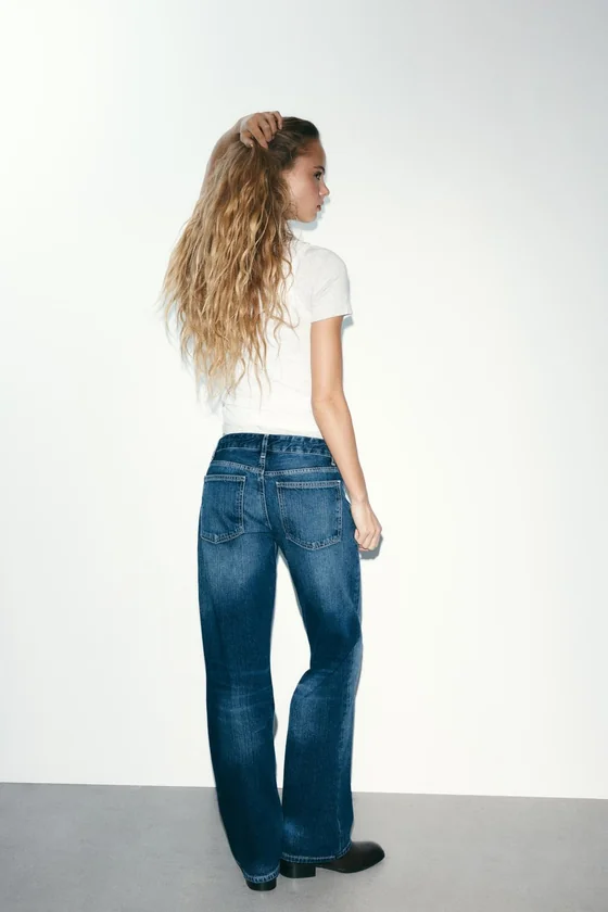 ДЖИНСЫ TRF WIDE LEG С НИЗКОЙ ПОСАДКОЙ
