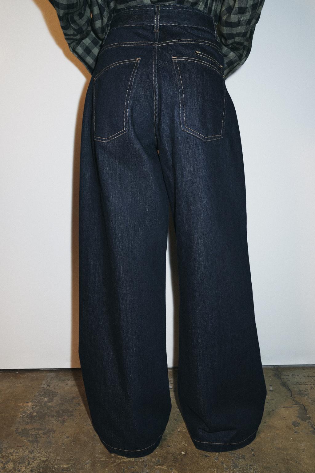 ДЖИНСЫ WIDE LEG С ВЫСОКОЙ ПОСАДКОЙ И РЕМНЕМ — ZW COLLECTION