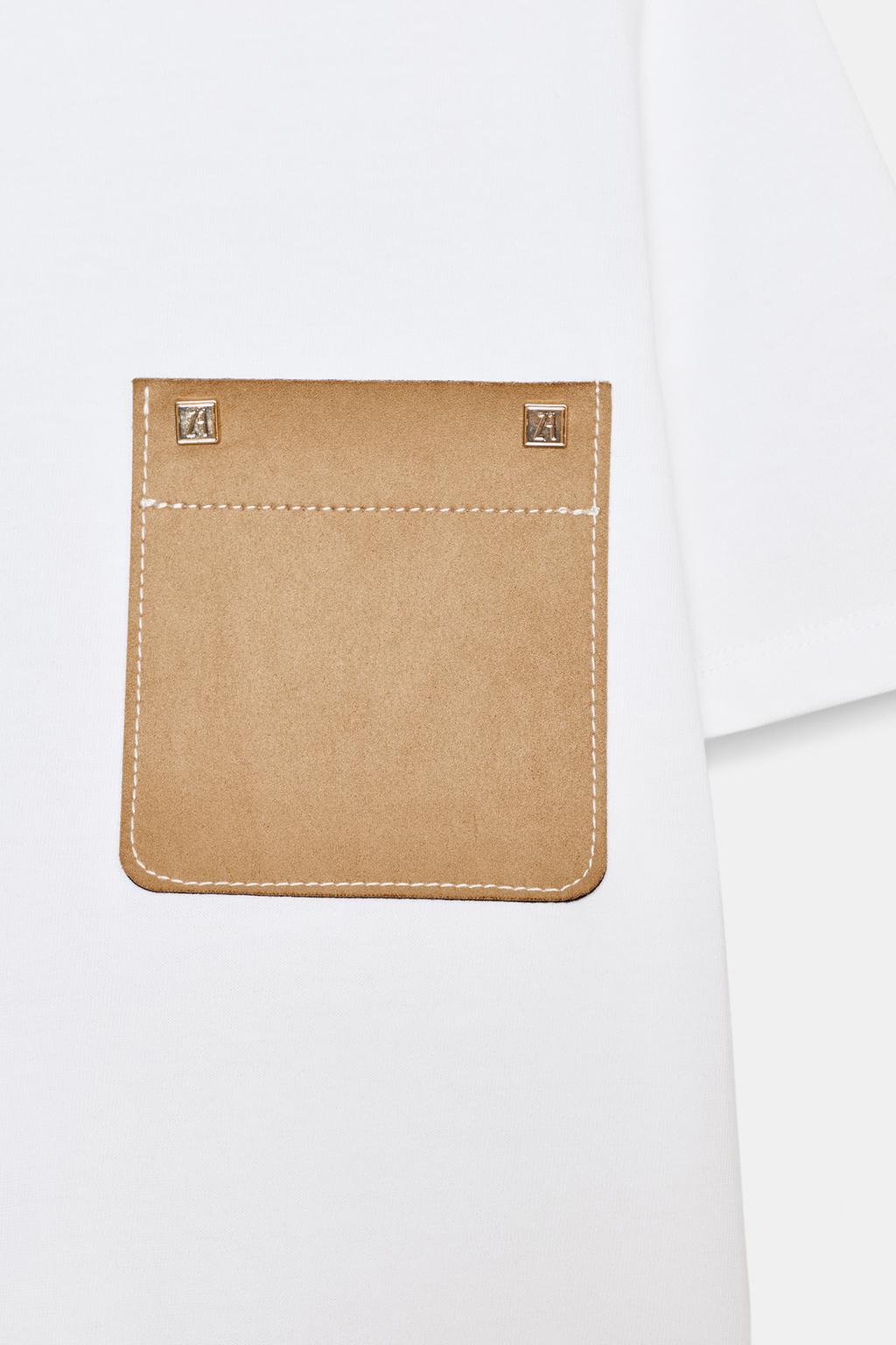 ФУТБОЛКА С КОНТРАСТНЫМ КАРМАНОМ