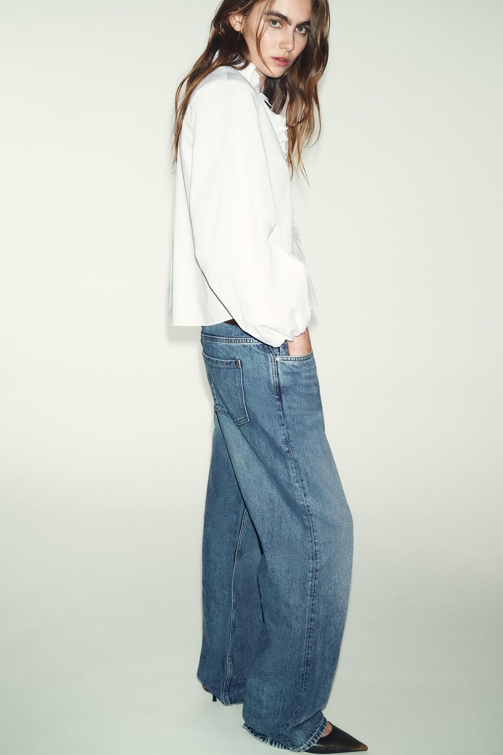 БЛУЗА ИЗ ПОПЛИНА С ВОЛАНАМИ