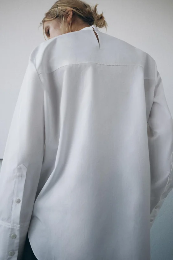РУБАШКА ИЗ ПОПЛИНА С ЗАВЯЗКАМИ — ZW COLLECTION