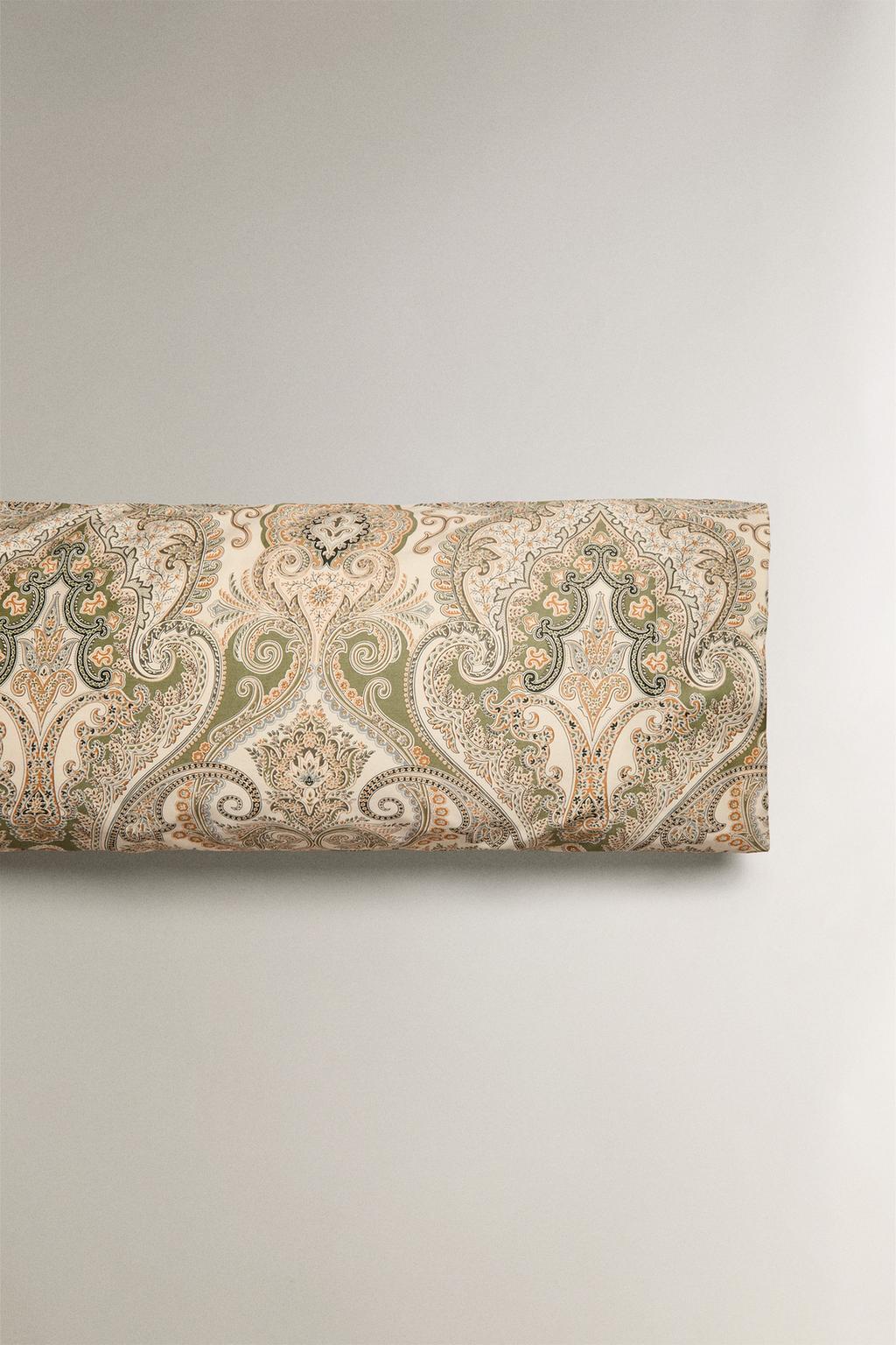 Наволочка из хлопкового сатина с рисунком пейсли (300 нитей)