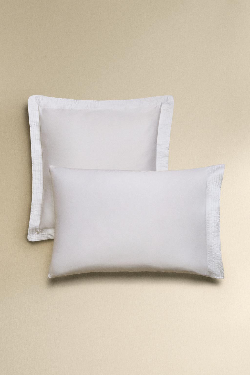 Наволочка из плотного хлопкового сатина с рюшей (400 нитей)