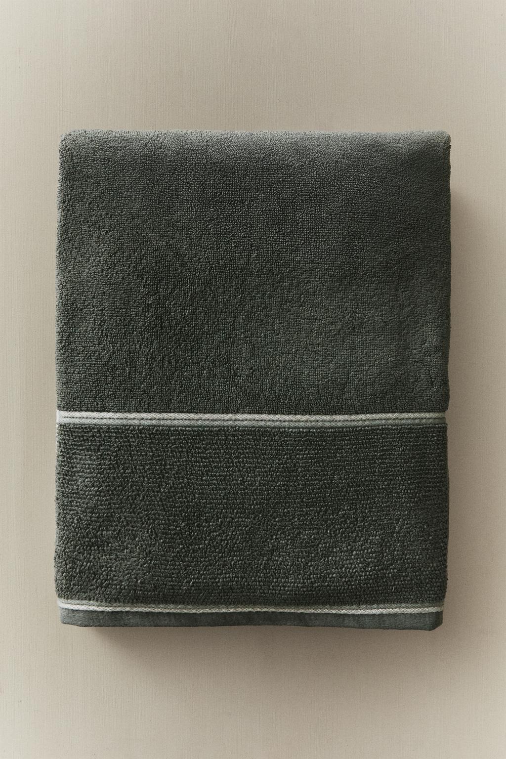 Банный полотенце с каймой из рисового стежка