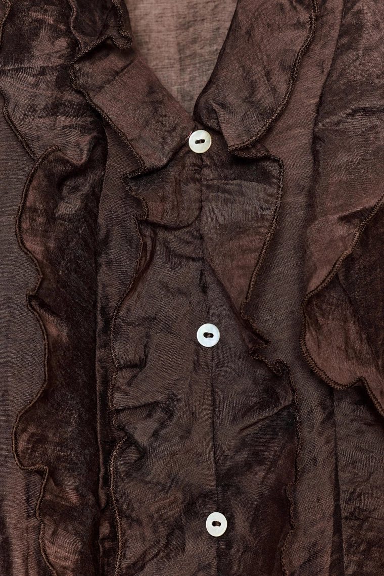 БЛУЗА В ГОРОШЕК С ВОЛАНАМИ