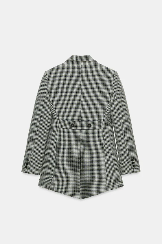 АСИММЕТРИЧНЫЙ БЛЕЙЗЕР В КЛЕТКУ ИЗ ШЕРСТЯНОЙ ТКАНИ — ZW COLLECTION LIMITED EDITION
