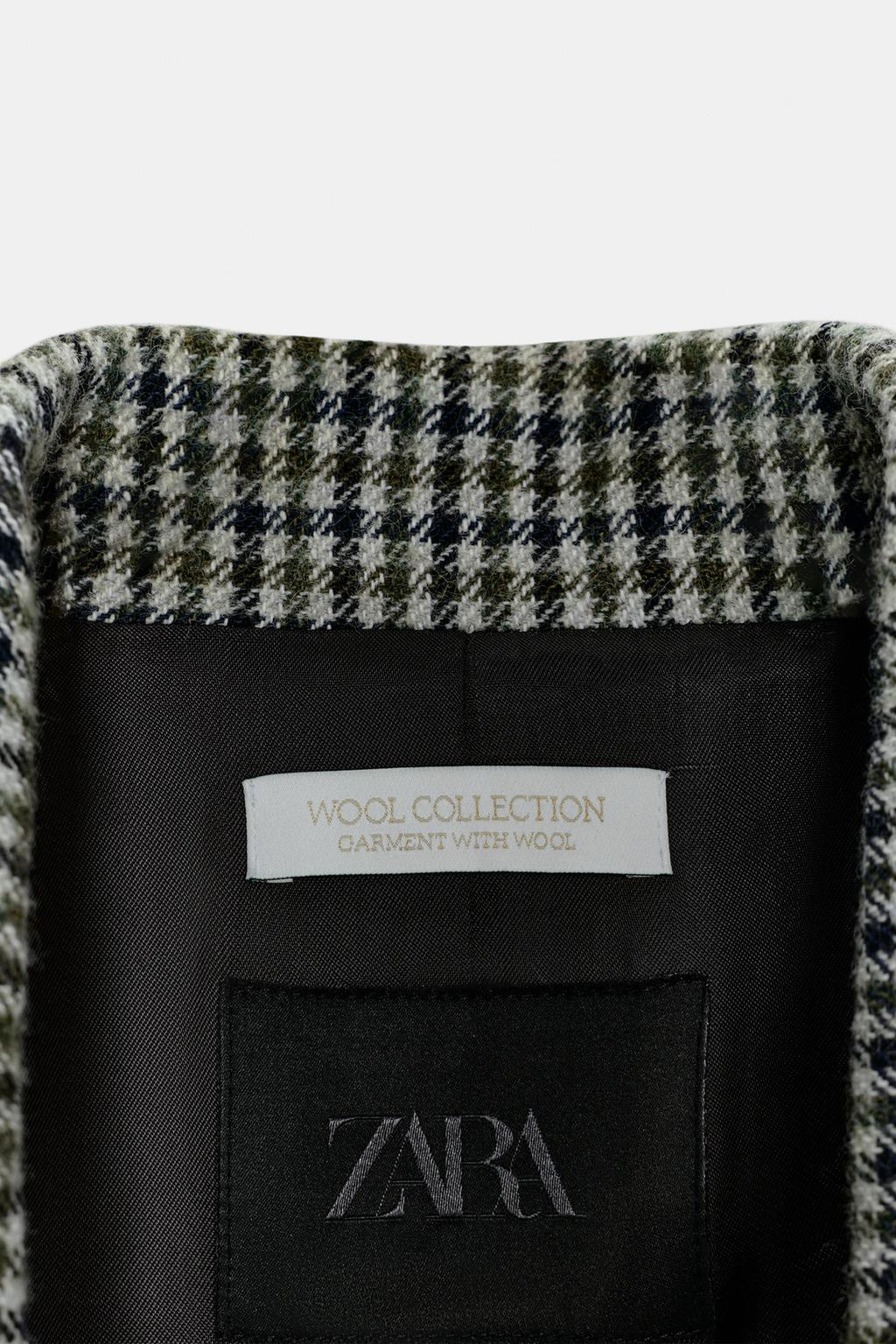 АСИММЕТРИЧНЫЙ БЛЕЙЗЕР В КЛЕТКУ ИЗ ШЕРСТЯНОЙ ТКАНИ — ZW COLLECTION LIMITED EDITION