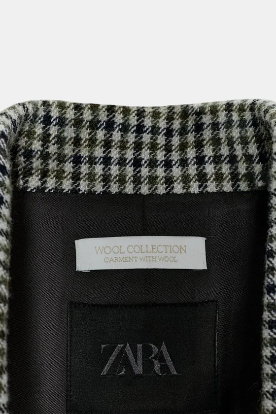 АСИММЕТРИЧНЫЙ БЛЕЙЗЕР В КЛЕТКУ ИЗ ШЕРСТЯНОЙ ТКАНИ — ZW COLLECTION LIMITED EDITION