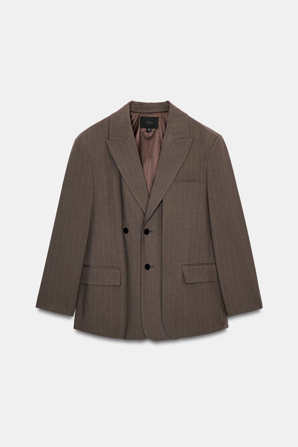 БЛЕЙЗЕР OVERSIZE В ПОЛОСКУ ИЗ ДВОЙНОЙ ТКАНИ