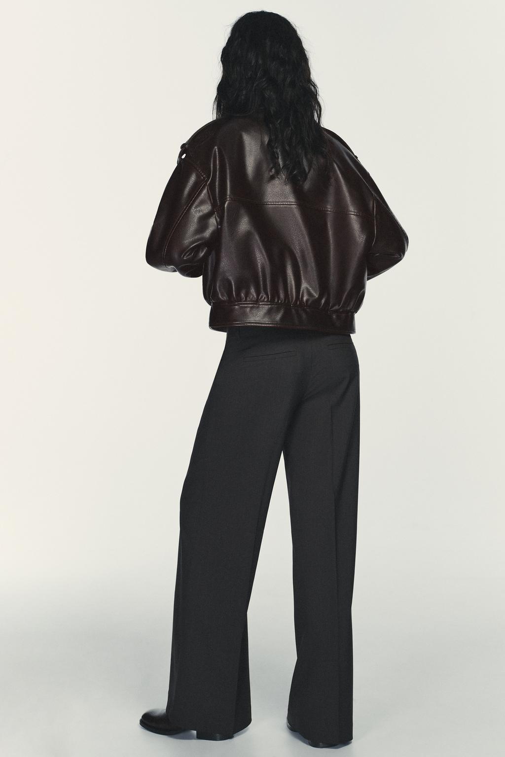 БРЮКИ В ТОНКУЮ ПОЛОСКУ С НИЗКОЙ ПОСАДКОЙ