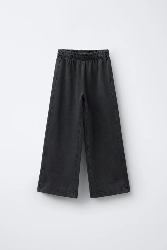 БРЮКИ WIDE LEG С ЭФФЕКТОМ ПОТЕРТОСТИ