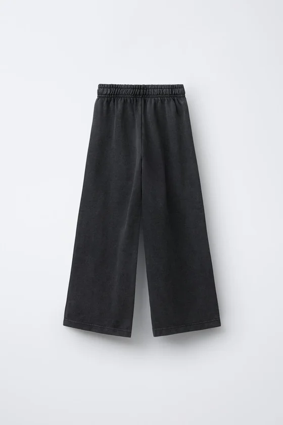 БРЮКИ WIDE LEG С ЭФФЕКТОМ ПОТЕРТОСТИ