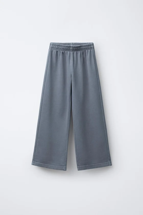 БРЮКИ WIDE LEG С ЭФФЕКТОМ ПОТЕРТОСТИ