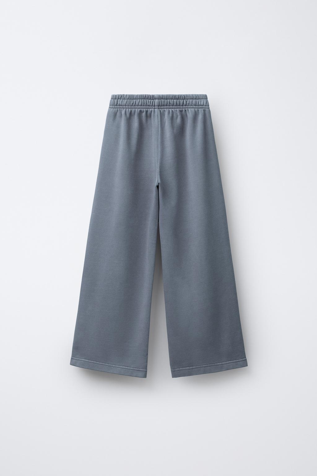 БРЮКИ WIDE LEG С ЭФФЕКТОМ ПОТЕРТОСТИ