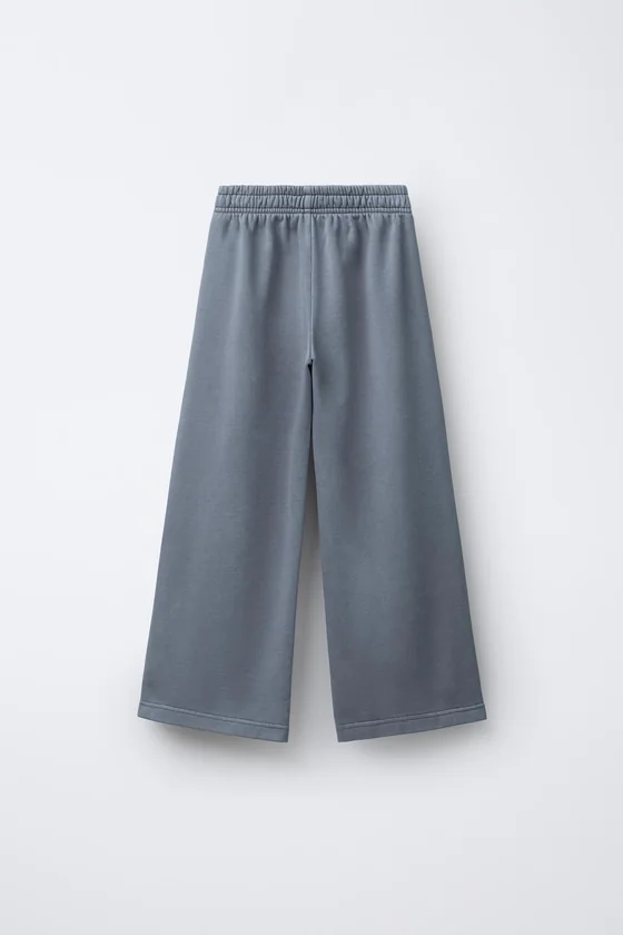 БРЮКИ WIDE LEG С ЭФФЕКТОМ ПОТЕРТОСТИ