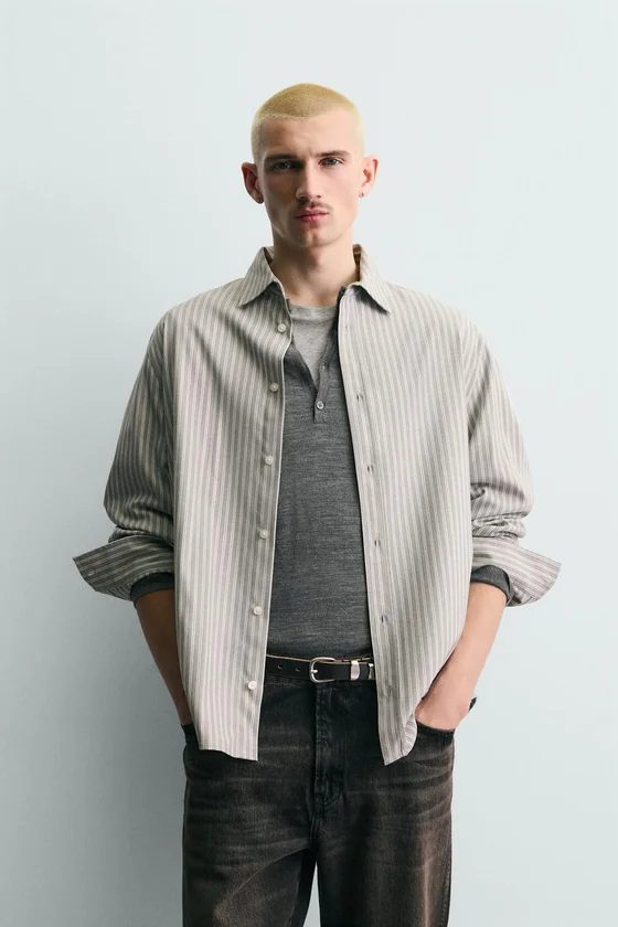 РУБАШКА RELAXED FIT В ПОЛОСКУ
