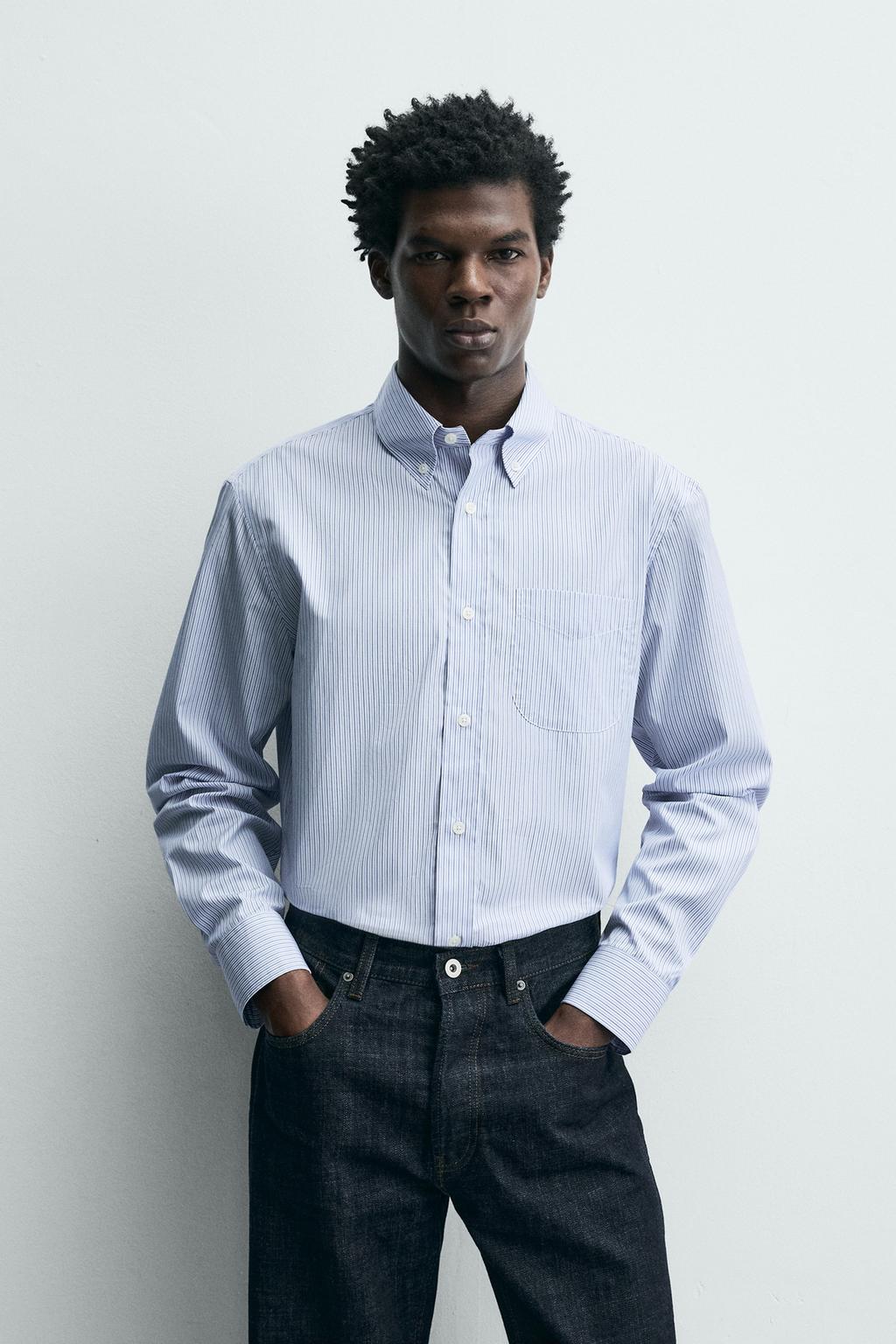 РУБАШКА ИЗ РЕЛЬЕФНОЙ ТКАНИ В ПОЛОСКУ