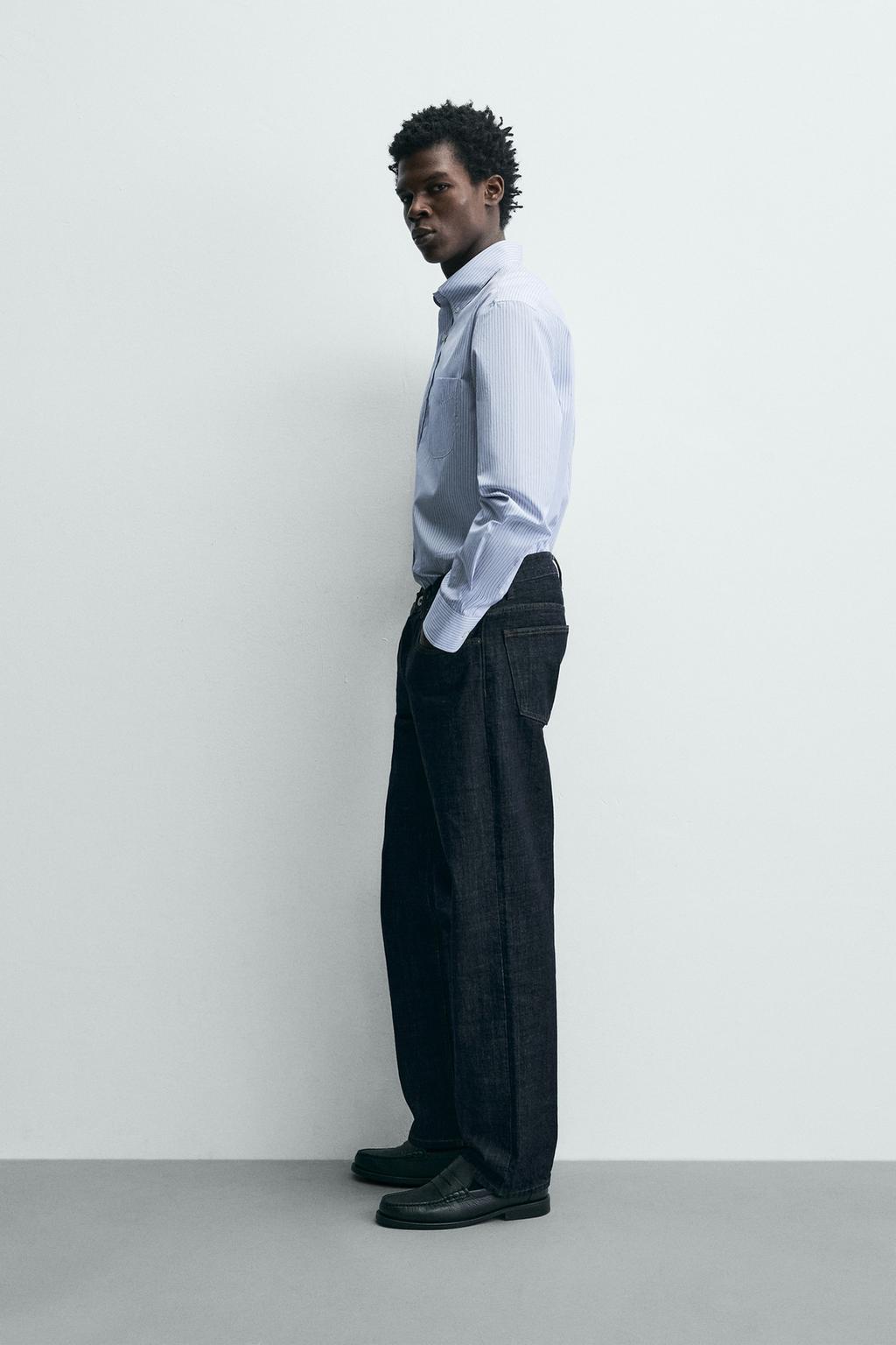 РУБАШКА ИЗ РЕЛЬЕФНОЙ ТКАНИ В ПОЛОСКУ