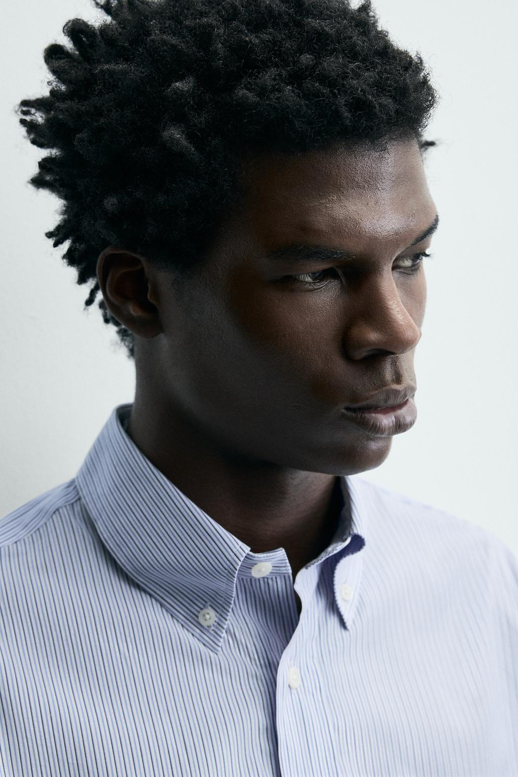 РУБАШКА ИЗ РЕЛЬЕФНОЙ ТКАНИ В ПОЛОСКУ