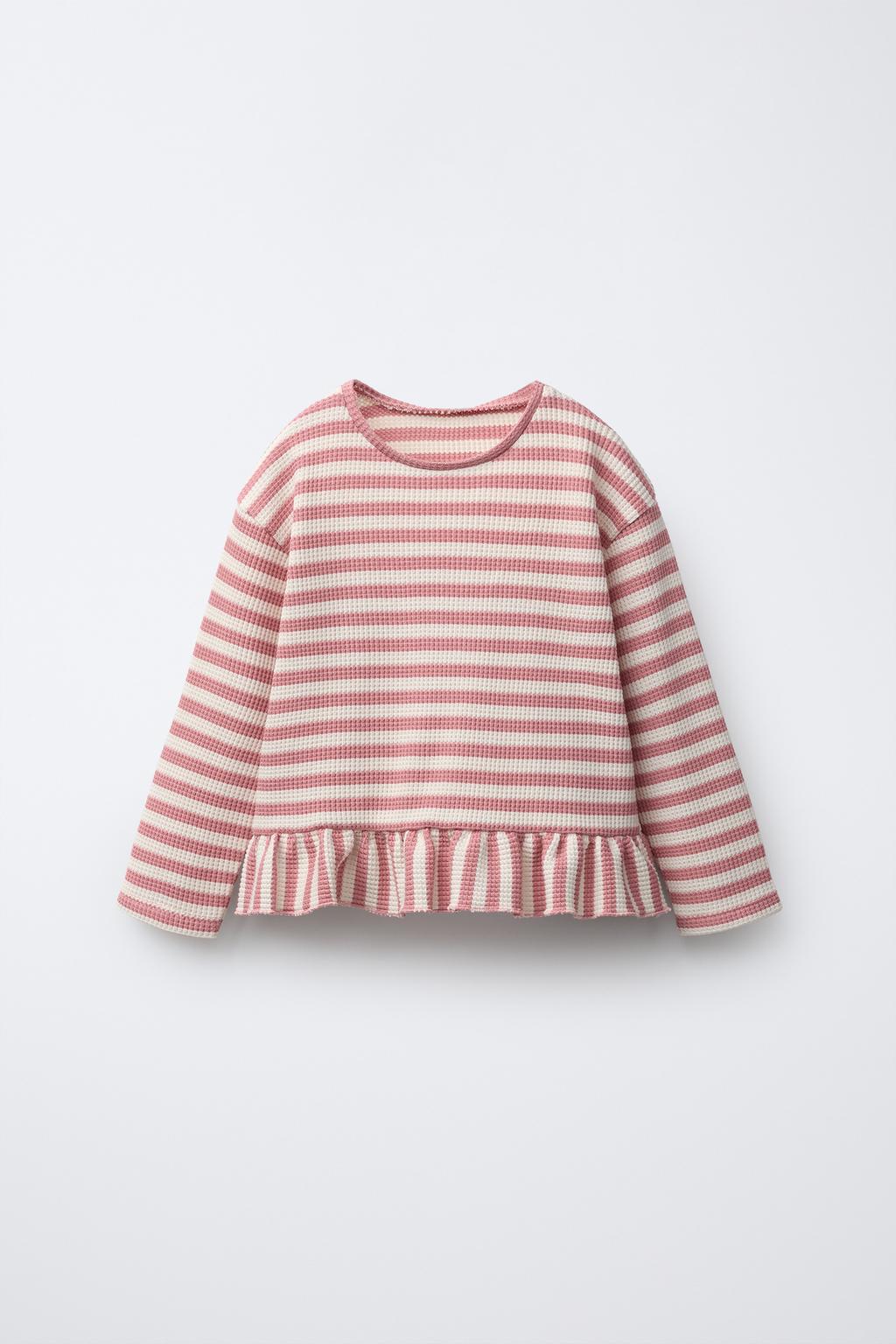 ВАФЕЛЬНАЯ ФУТБОЛКА С БАСКОЙ В ПОЛОСКУ