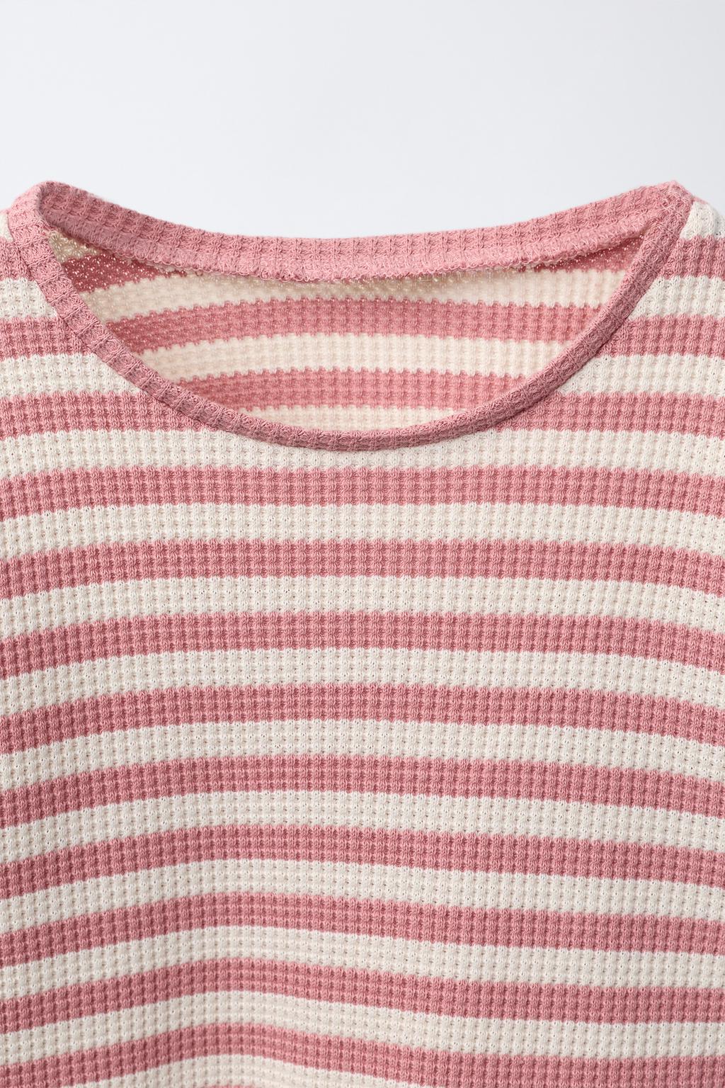 ВАФЕЛЬНАЯ ФУТБОЛКА С БАСКОЙ В ПОЛОСКУ