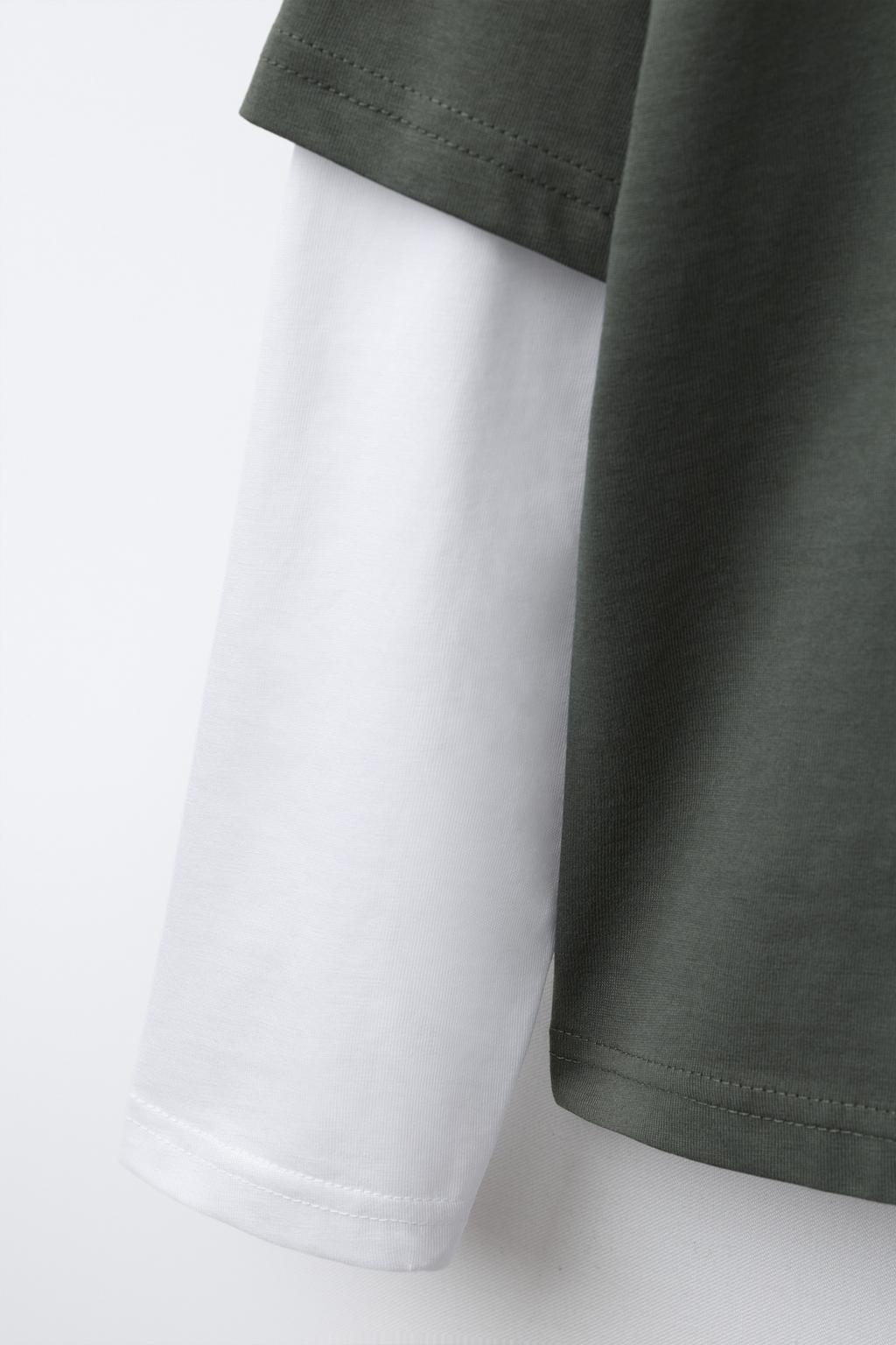 ЛОНГСЛИВ С ДВОЙНЫМИ РУКАВАМИ И НАДПИСЬЮ