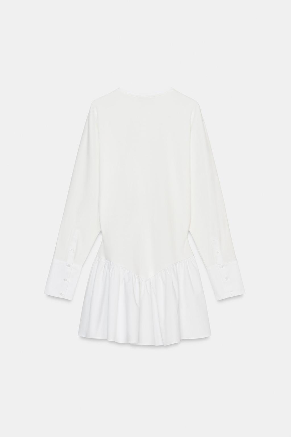 КОРОТКОЕ КОМБИНИРОВАННОЕ ПЛАТЬЕ С РУКАВАМИ «ЛЕТУЧАЯ МЫШЬ»