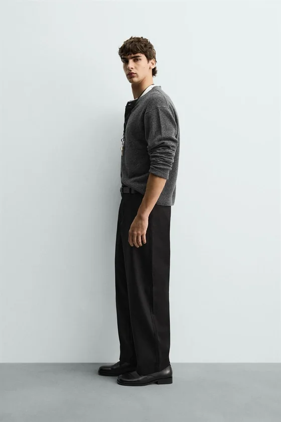 БРЮКИ BALLOON FIT ИЗ РЕЛЬЕФНОЙ ТКАНИ