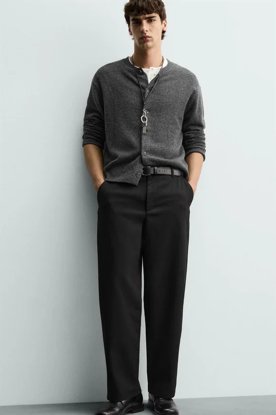 БРЮКИ BALLOON FIT ИЗ РЕЛЬЕФНОЙ ТКАНИ