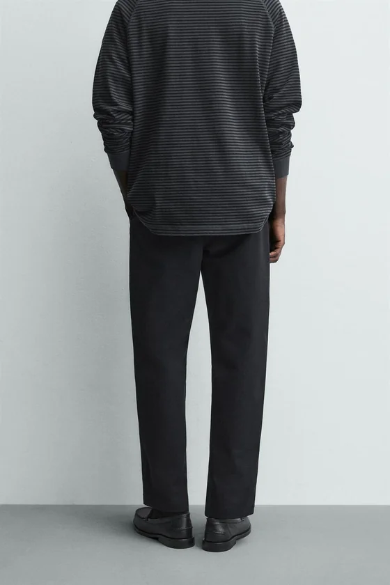 БРЮКИ STRAIGHT FIT ИЗ РЕЛЬЕФНОЙ ТКАНИ