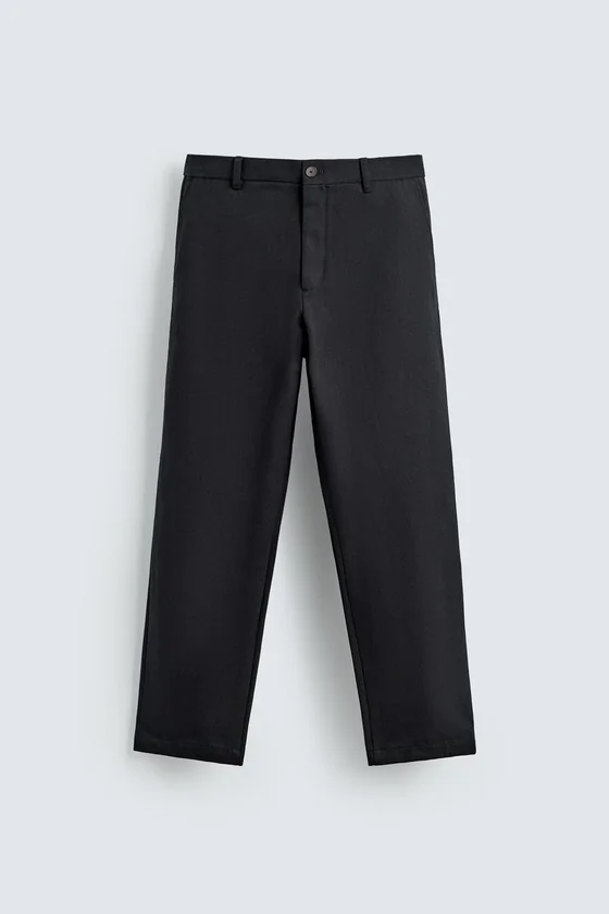 БРЮКИ STRAIGHT FIT ИЗ РЕЛЬЕФНОЙ ТКАНИ