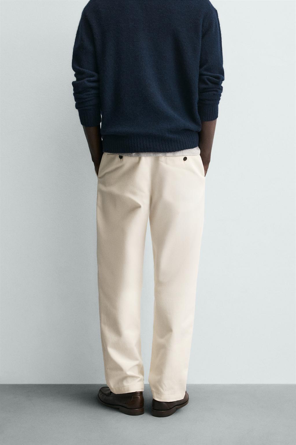 БРЮКИ STRAIGHT FIT ИЗ РЕЛЬЕФНОЙ ТКАНИ