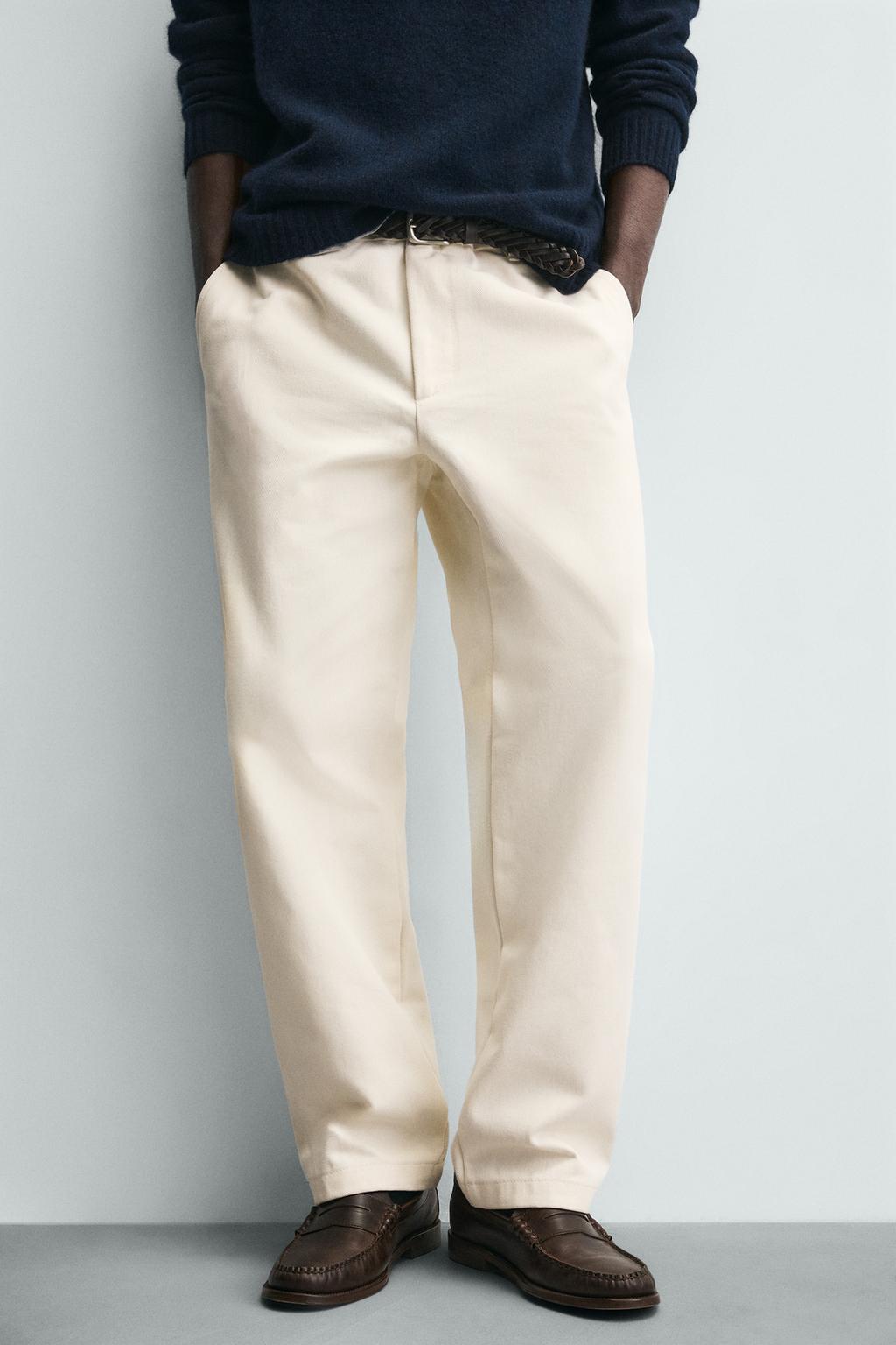 БРЮКИ STRAIGHT FIT ИЗ РЕЛЬЕФНОЙ ТКАНИ