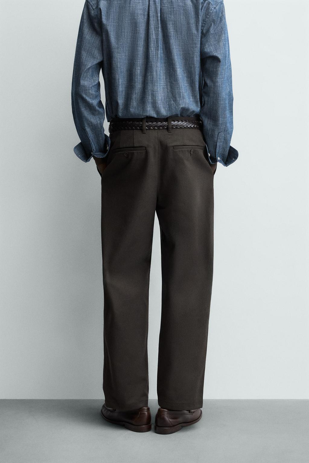 БРЮКИ STRAIGHT FIT ИЗ РЕЛЬЕФНОЙ ТКАНИ