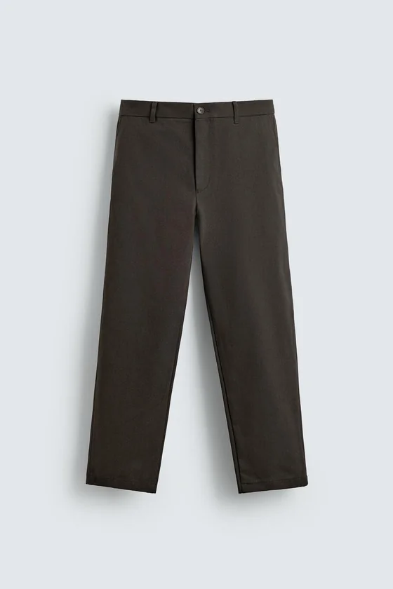 БРЮКИ STRAIGHT FIT ИЗ РЕЛЬЕФНОЙ ТКАНИ