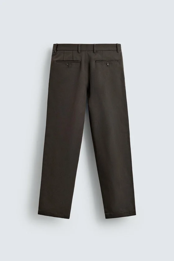 БРЮКИ STRAIGHT FIT ИЗ РЕЛЬЕФНОЙ ТКАНИ