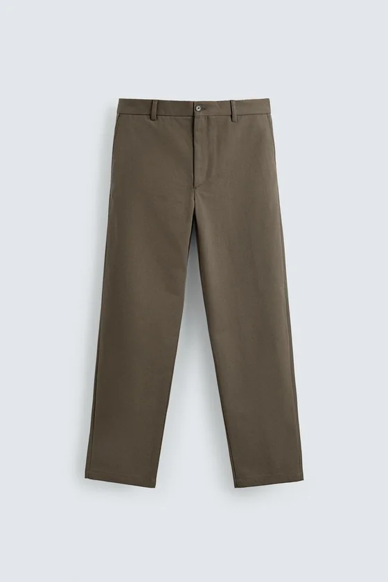 БРЮКИ STRAIGHT FIT ИЗ РЕЛЬЕФНОЙ ТКАНИ